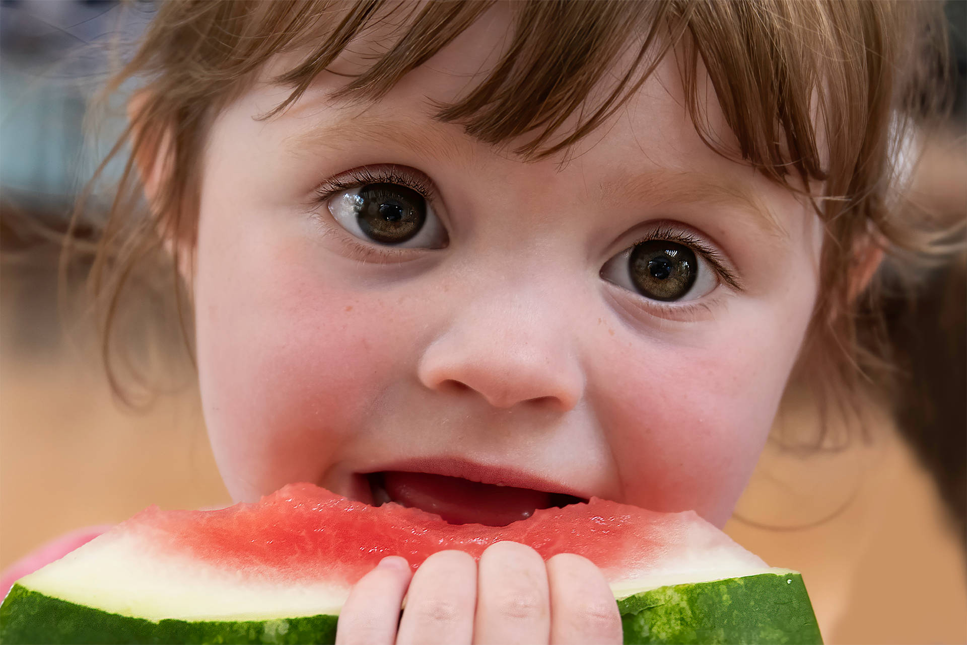 Cute Kid With Watermelon Wallpaper