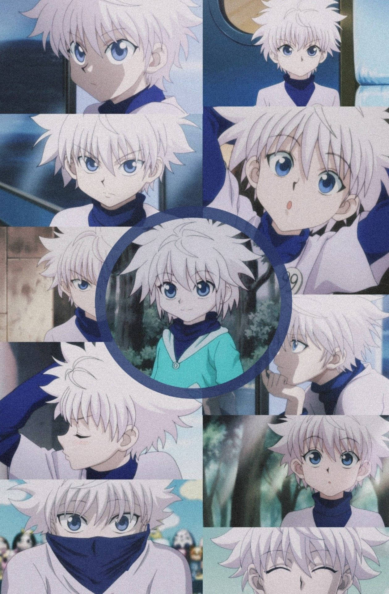 Cute Killua Aesthetic Anime Collage Wallpaper