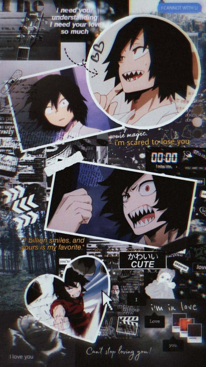 A Poster With A Picture Of A Character With Black Hair Wallpaper