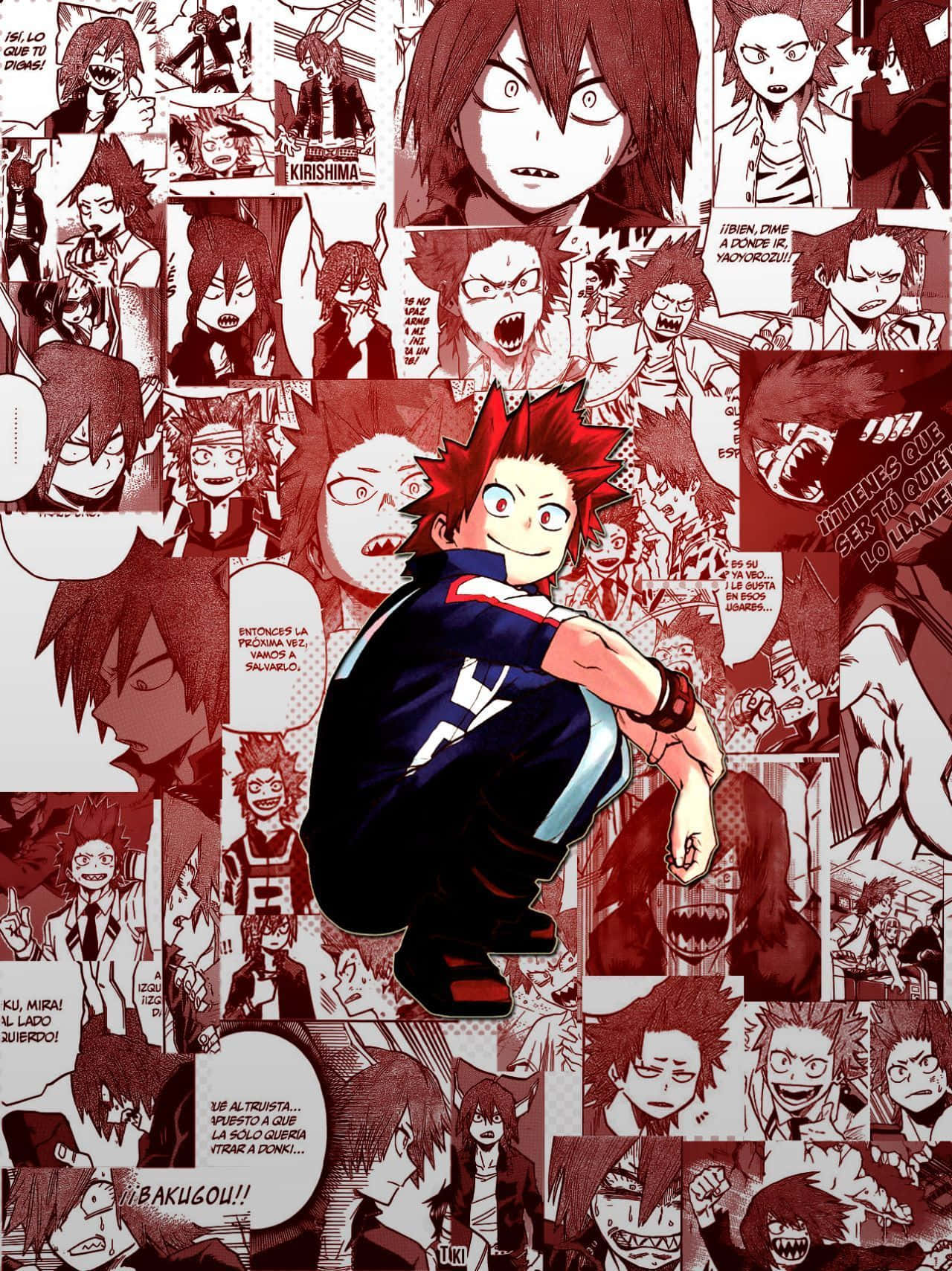 Cute Kirishima Comic Art Background