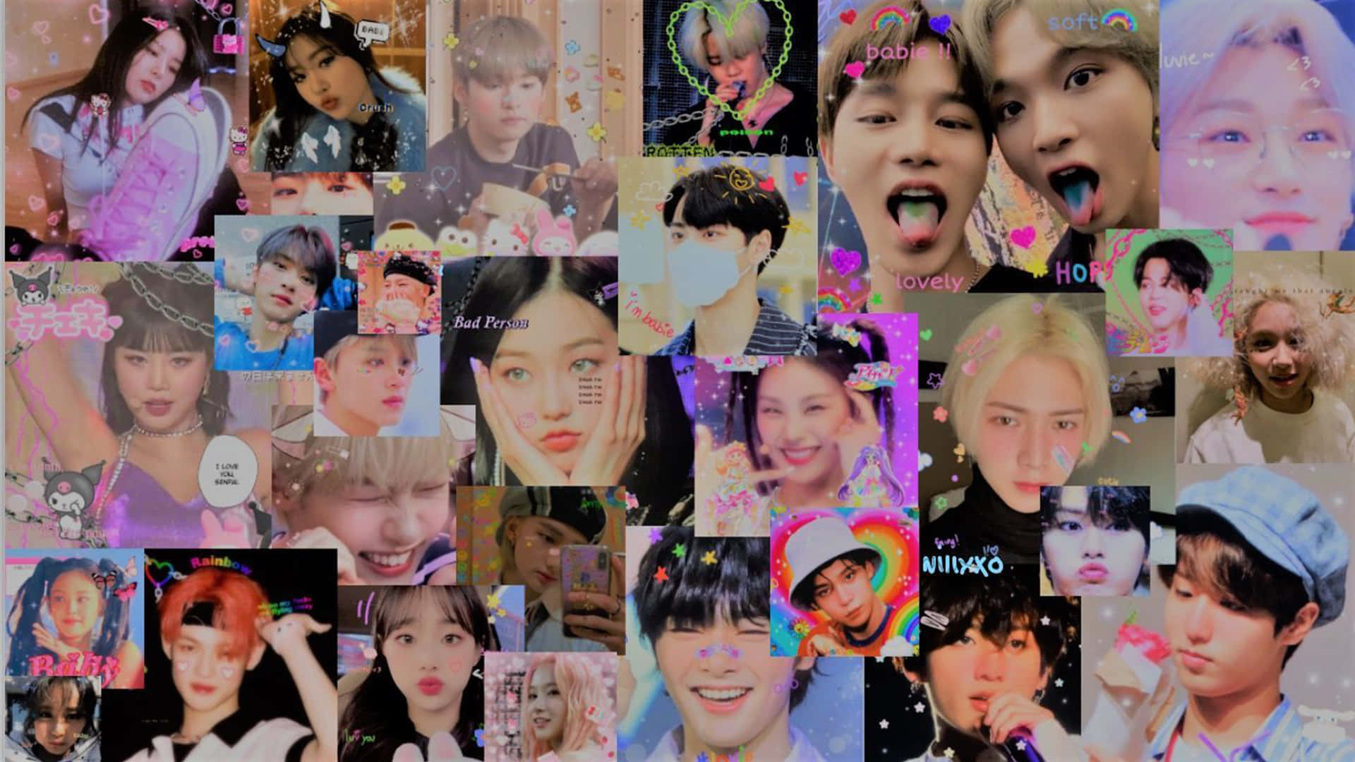 En collage af mange forskellige mennesker med forskellige ansigter Wallpaper