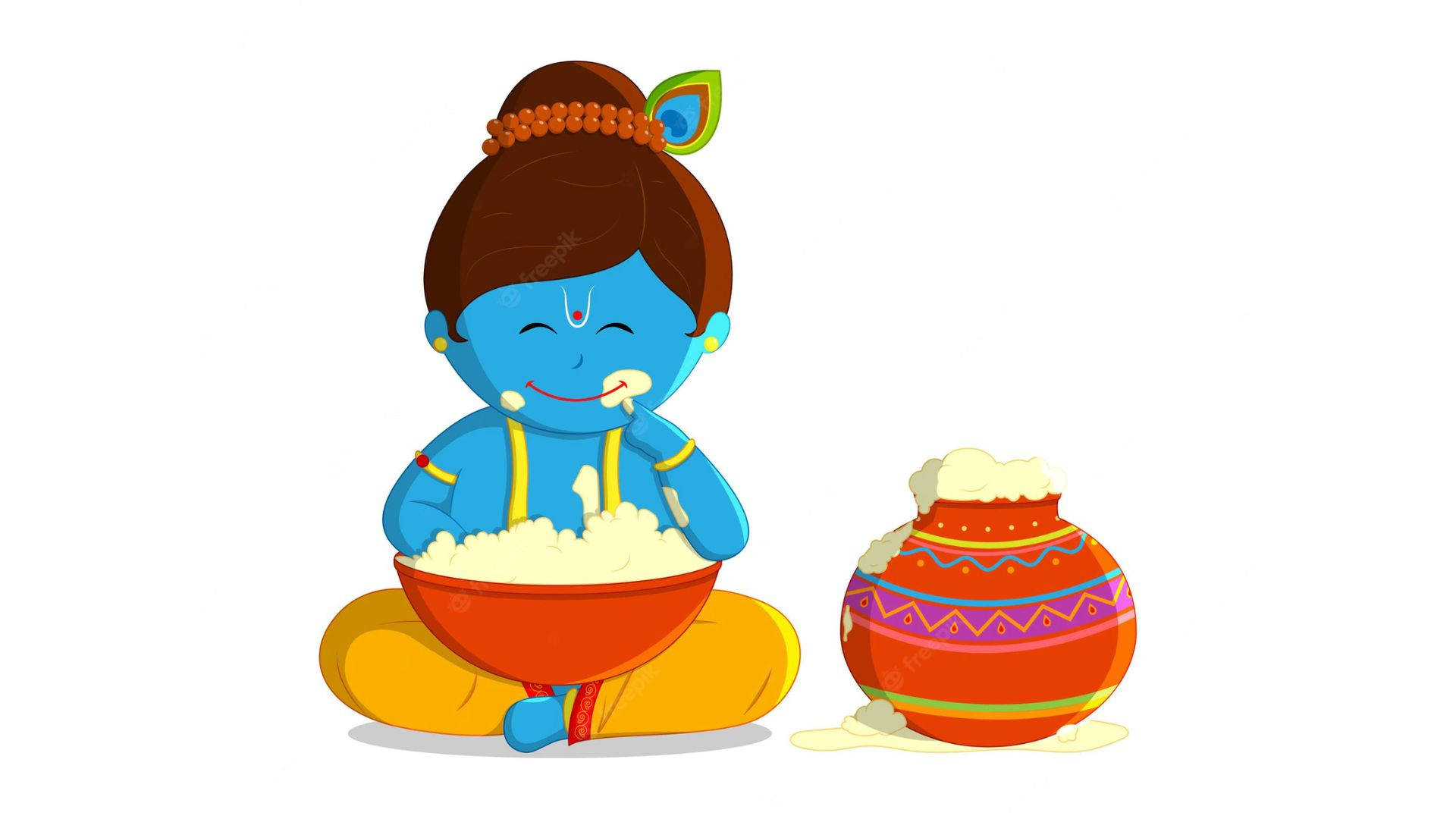 Cute Krishna Eating Rice