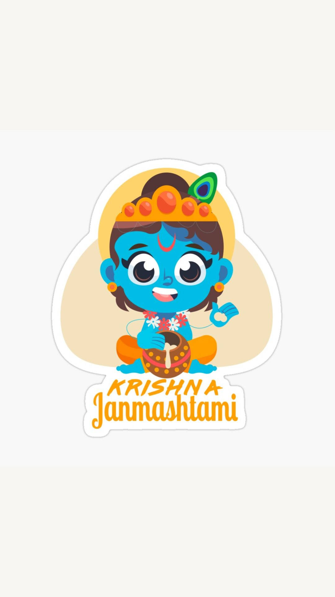 Cute Krishna Holding A Pot