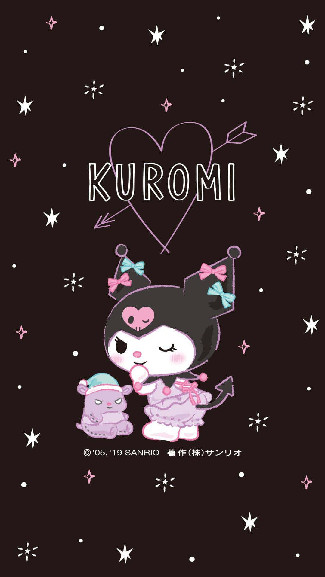 Cute Kuromi Arrow In The Heart Wallpaper