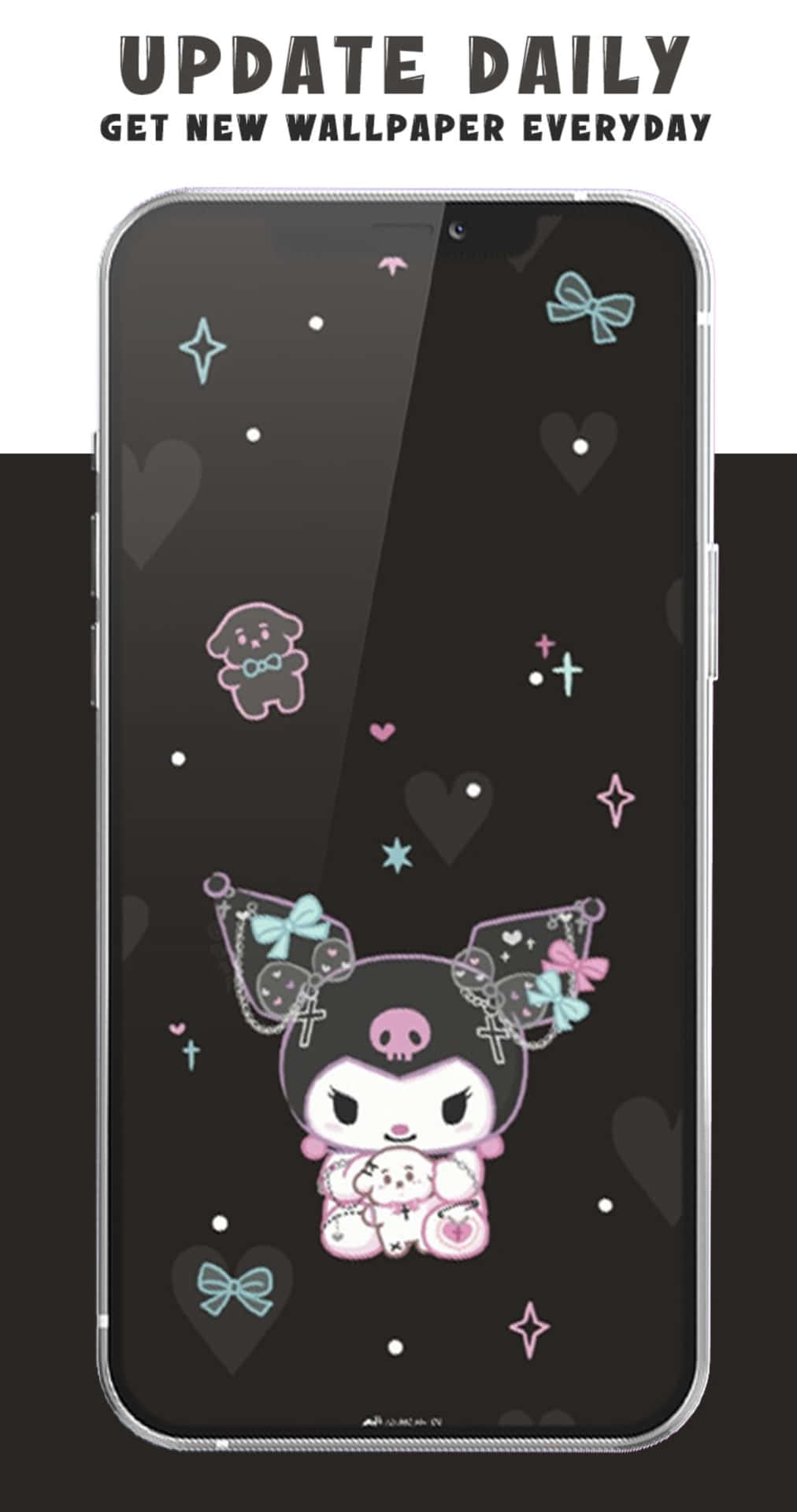 Cute Kuromi Black Phone Wallpaper
