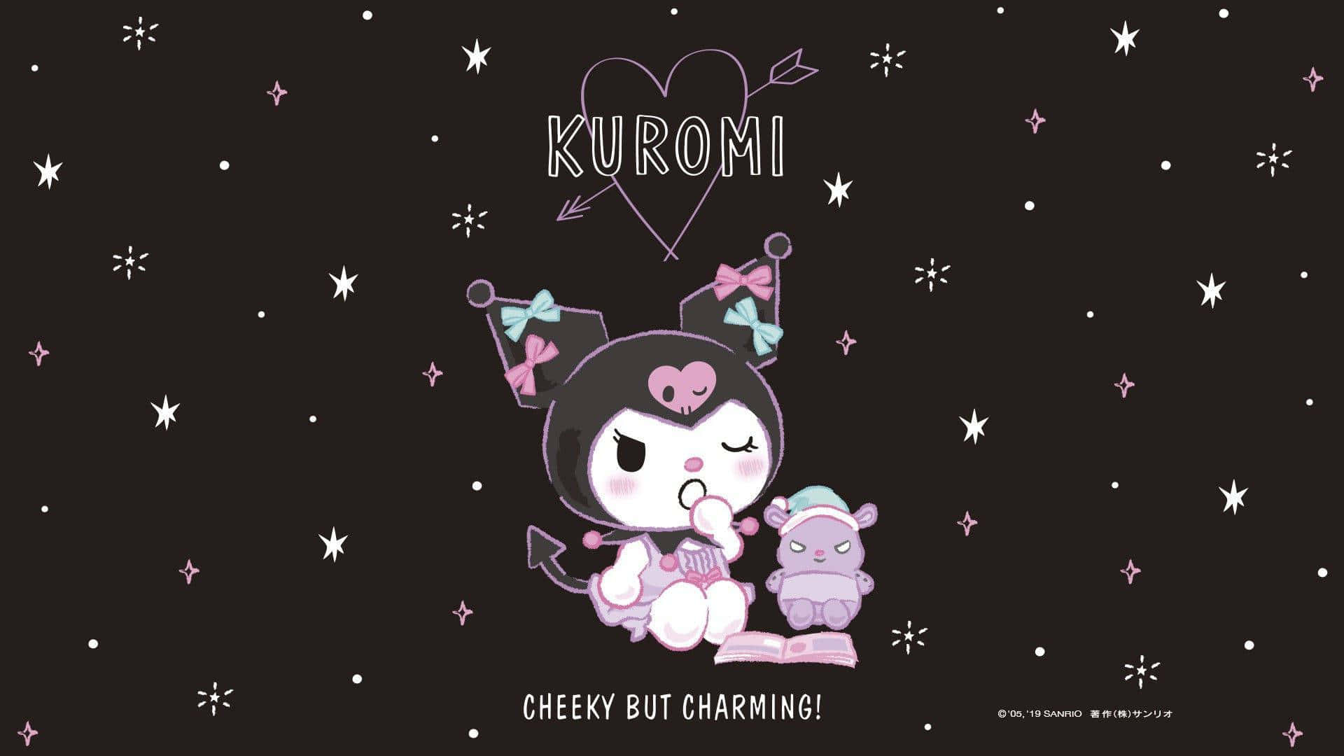 Cute Kuromi Black Sparkling Wallpaper