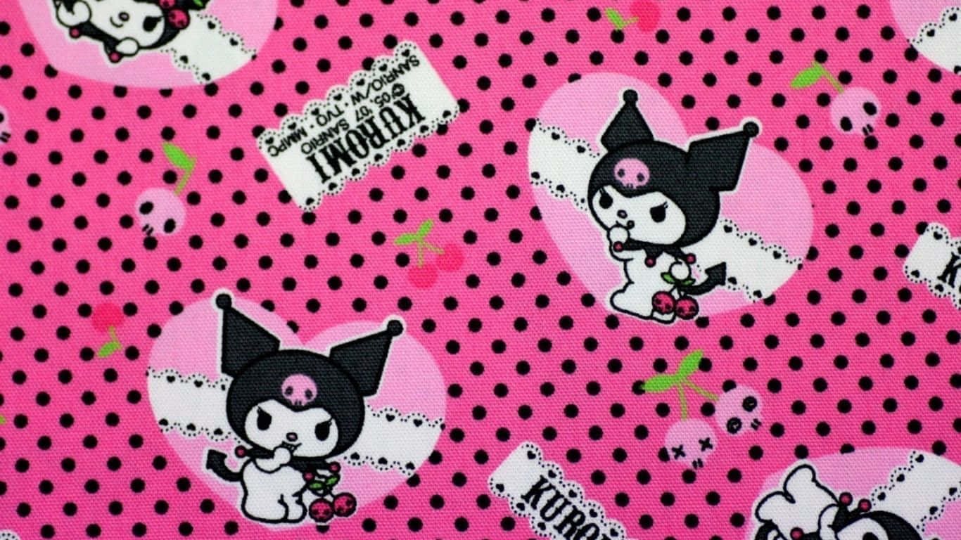 Cute Kuromi Pink Different Poses Wallpaper