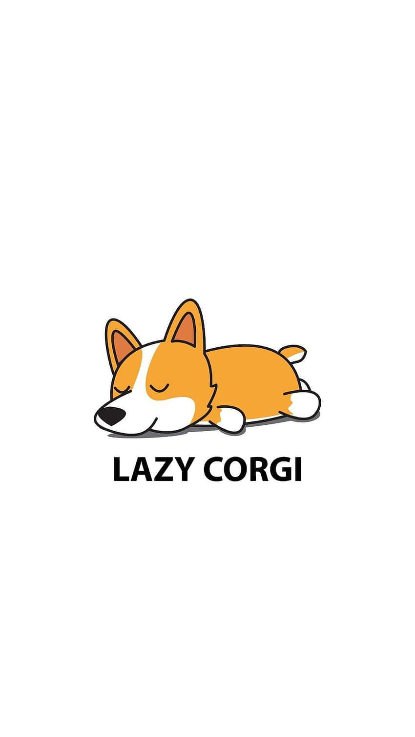 Cute Lazy Corgi Cartoon Background