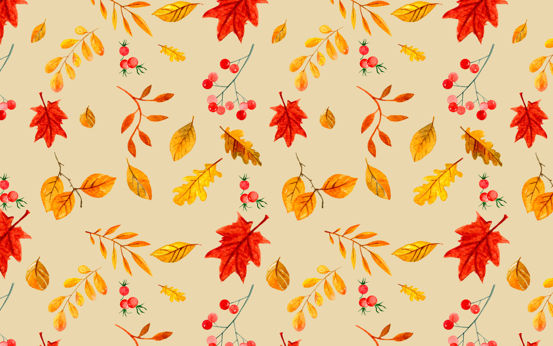 Cute Red And Yellow Leaves Wallpaper
