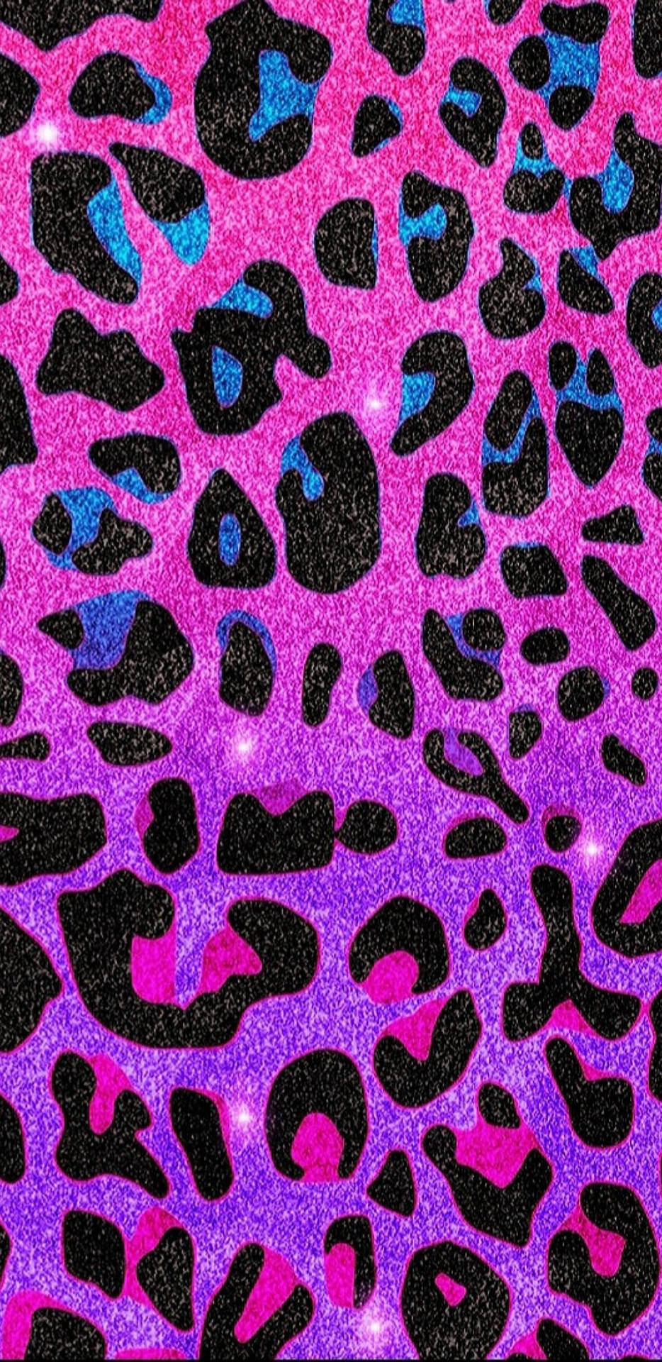 Cute Leopard Print In Glittery Design Wallpaper