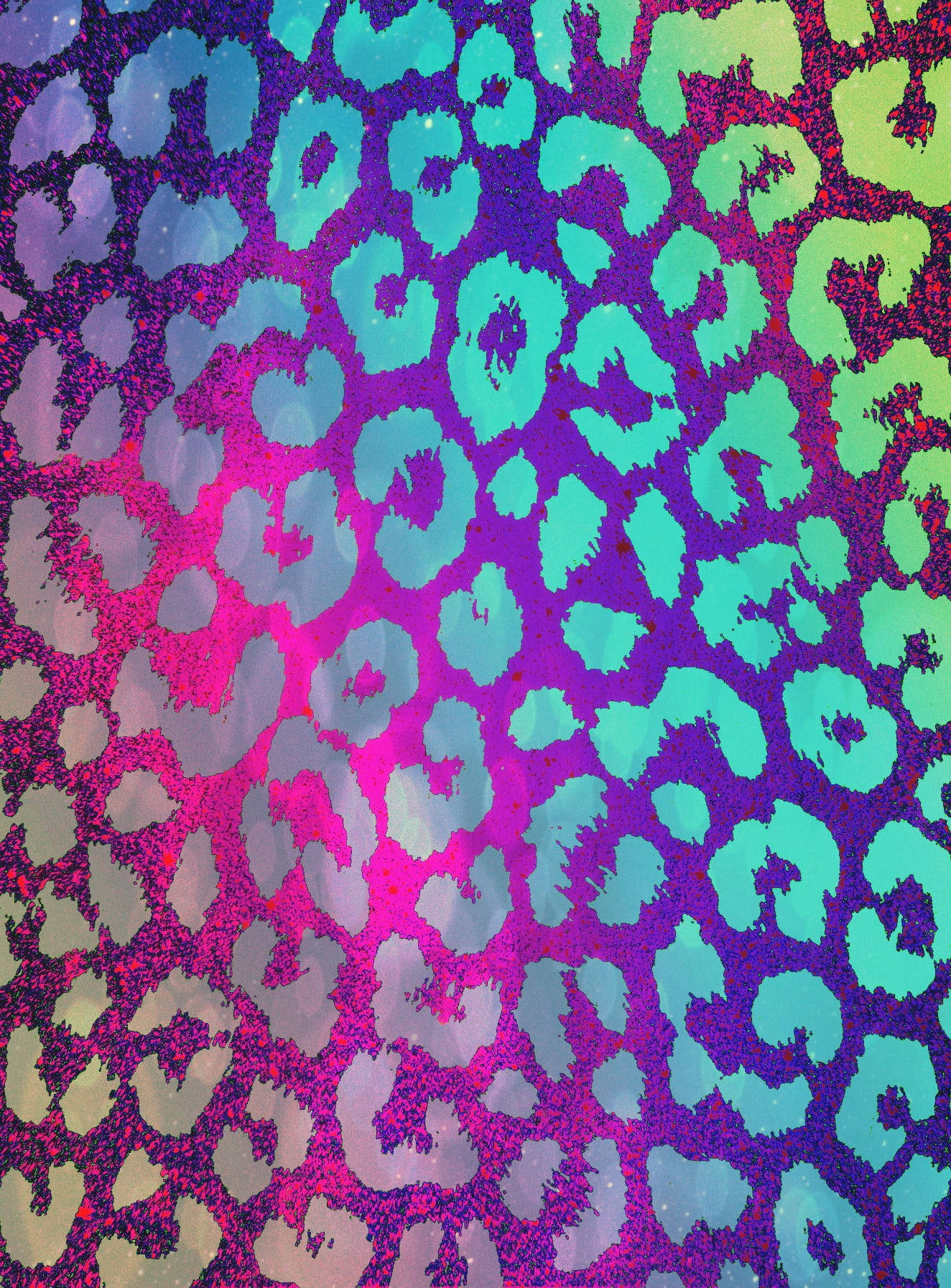 Cute Leopard Print In Neon Colors Wallpaper