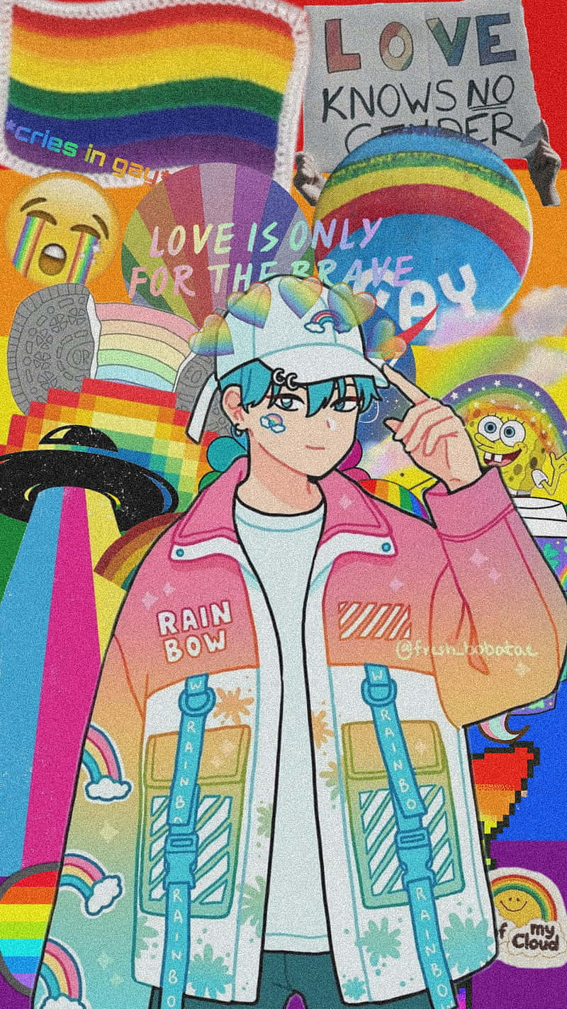 Cute LGBT Gay Digital Illustration Wallpaper