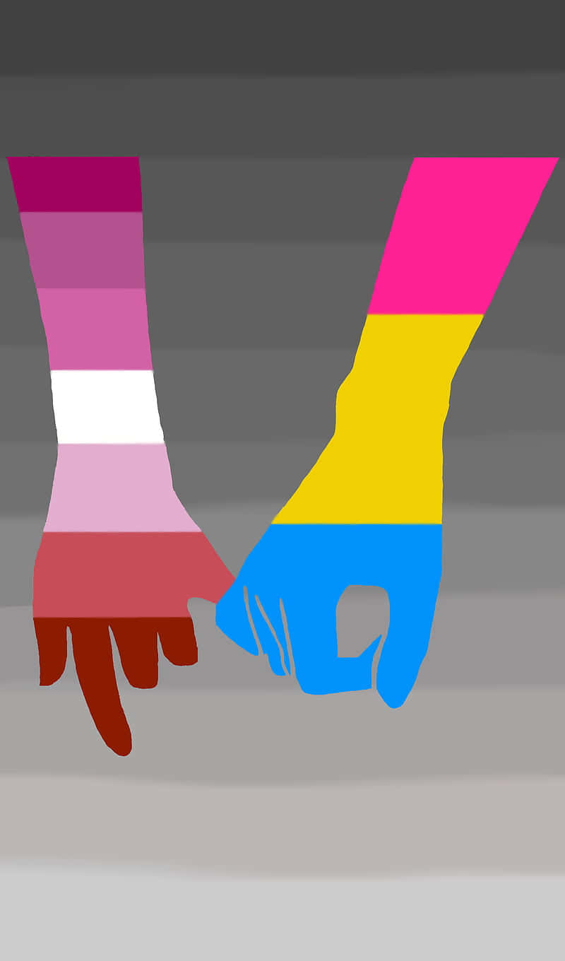 Cute LGBT Lesbian And Pansexual Hands Wallpaper