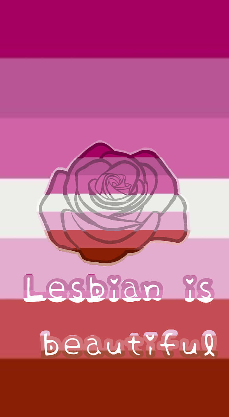 Cute LGBT Lesbian Flag With Rose Wallpaper