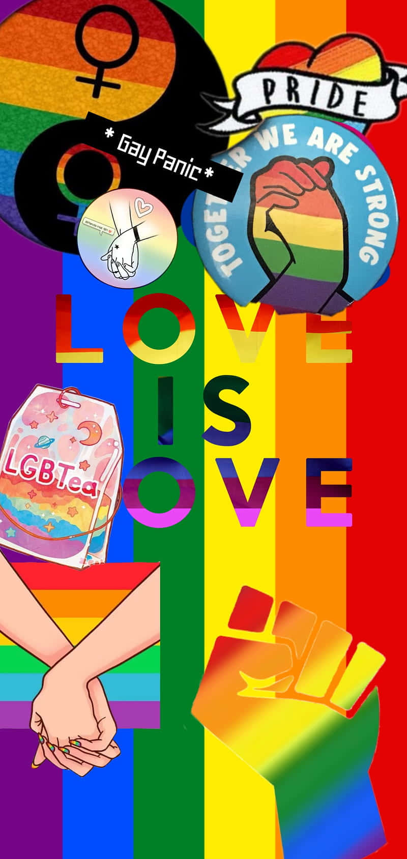 Celebrating Diversity and Love through LGBT Pride Aesthetic Illustration Wallpaper