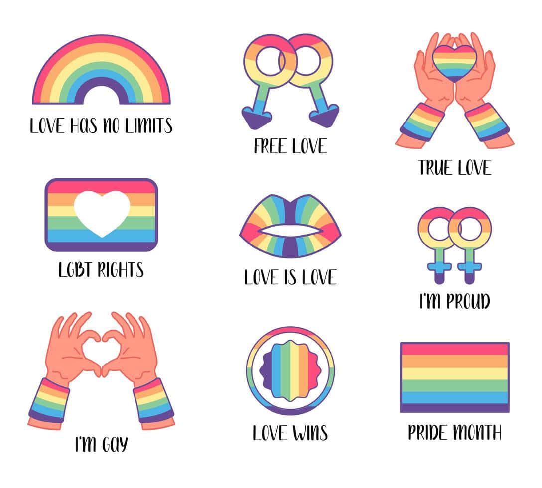 Niedlichelgbt Pride-symbol Vektorgrafiken Wallpaper