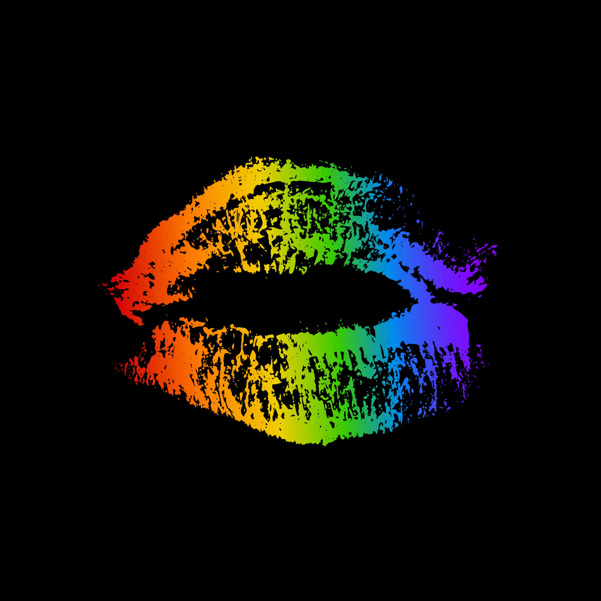Wallpaper: Sød LGBT Regnbue Læbestift Kys Mærke Tapet Wallpaper