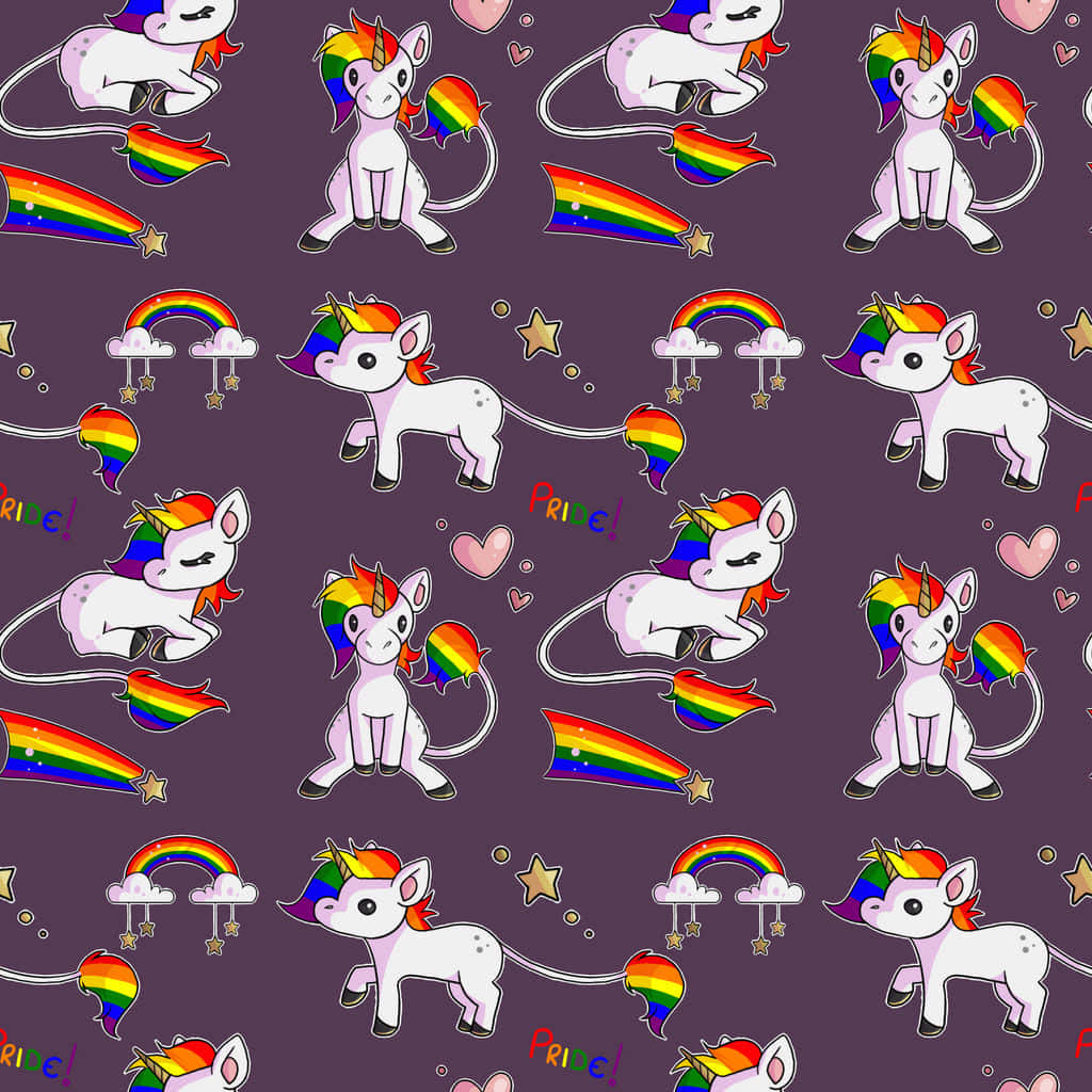 Cute LGBT Unicorn Flag Wallpaper