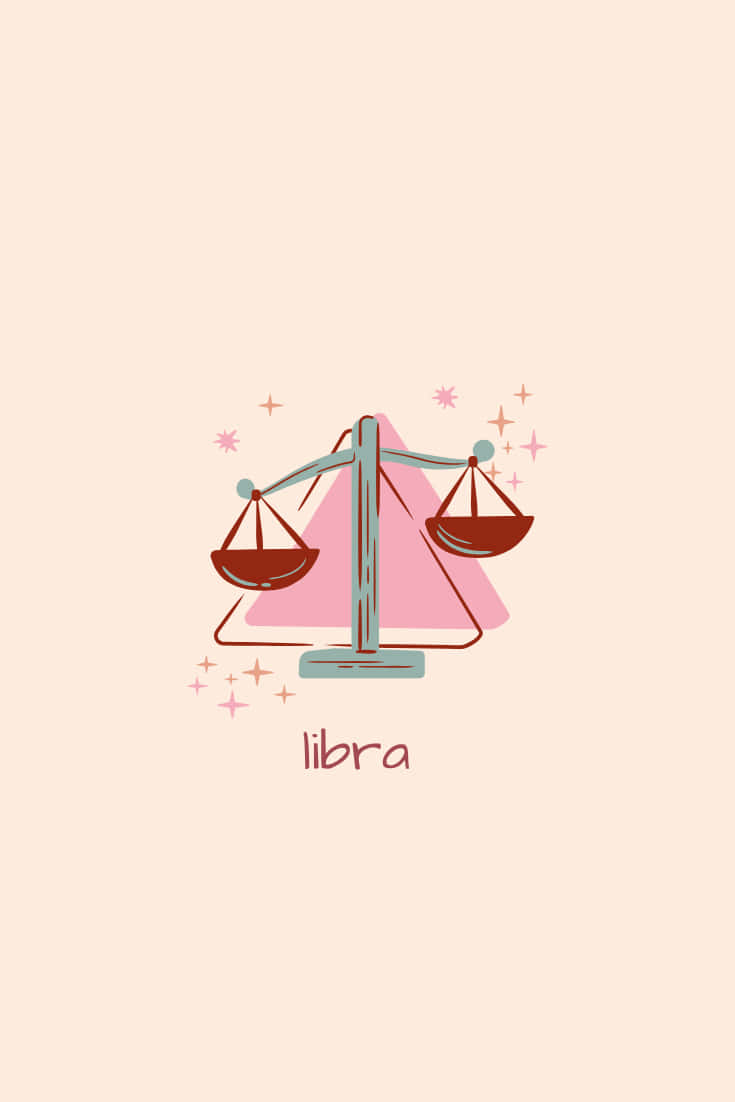 Celebrate Libra season with a cute Libra zodiac sign illustration! Wallpaper