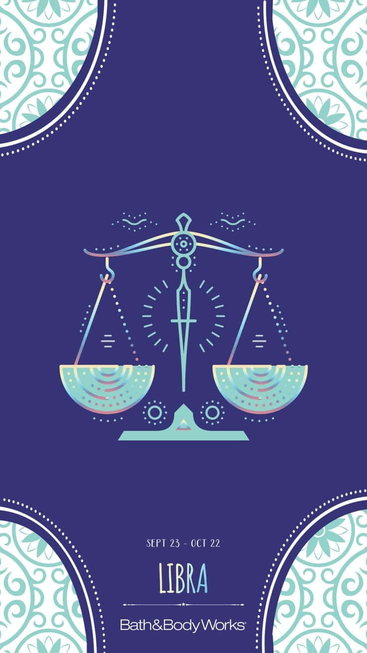 libra scales with a blue background Wallpaper