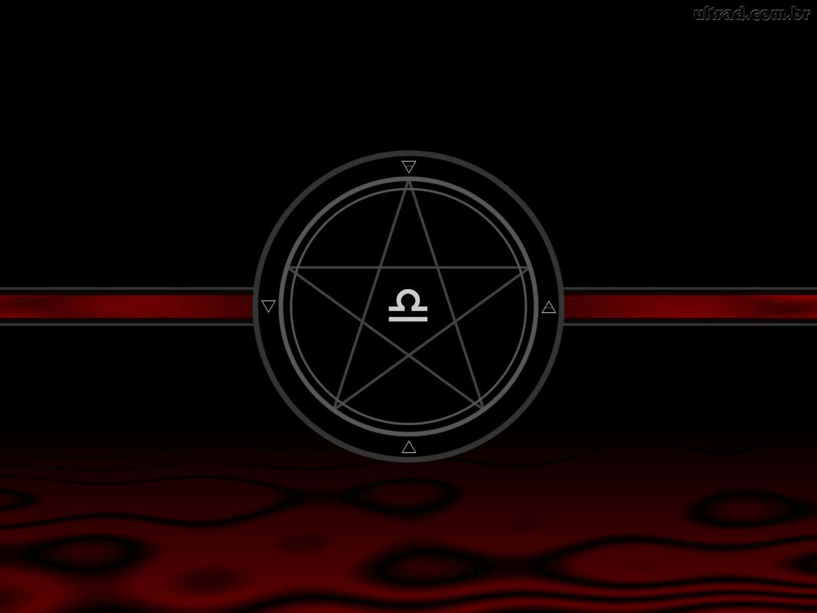 Sötsymbol För Stjärntecknet Vågen I En Pentagram Som Dator- Eller Mobilbakgrund. Wallpaper