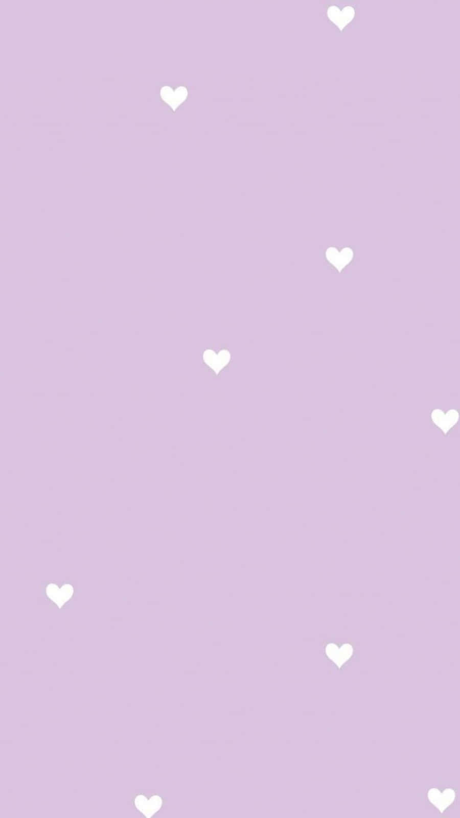 Cute Light Purple White Hearts Wallpaper