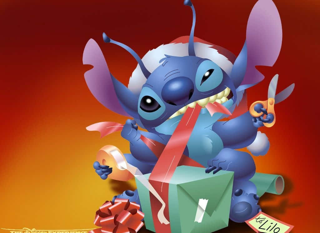 Adorable Lilo and Stitch enjoying a heartfelt moment Wallpaper