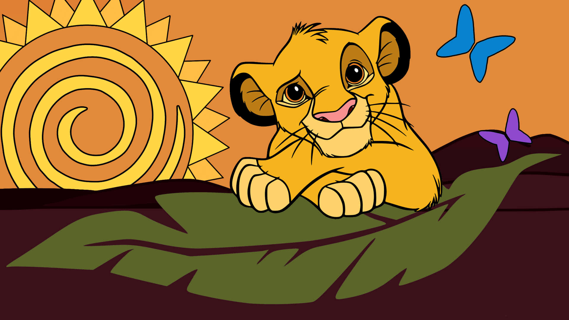 Cute Lion King Baby Simba Tribal Art Wallpaper