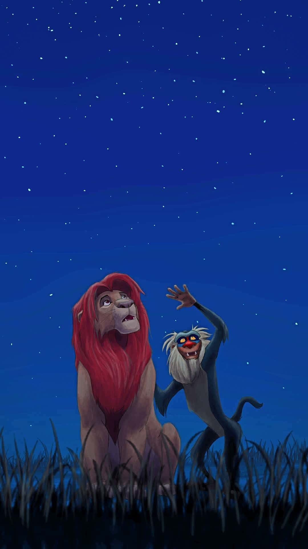 Cute Lion King Characters Simba And Rafiki Wallpaper