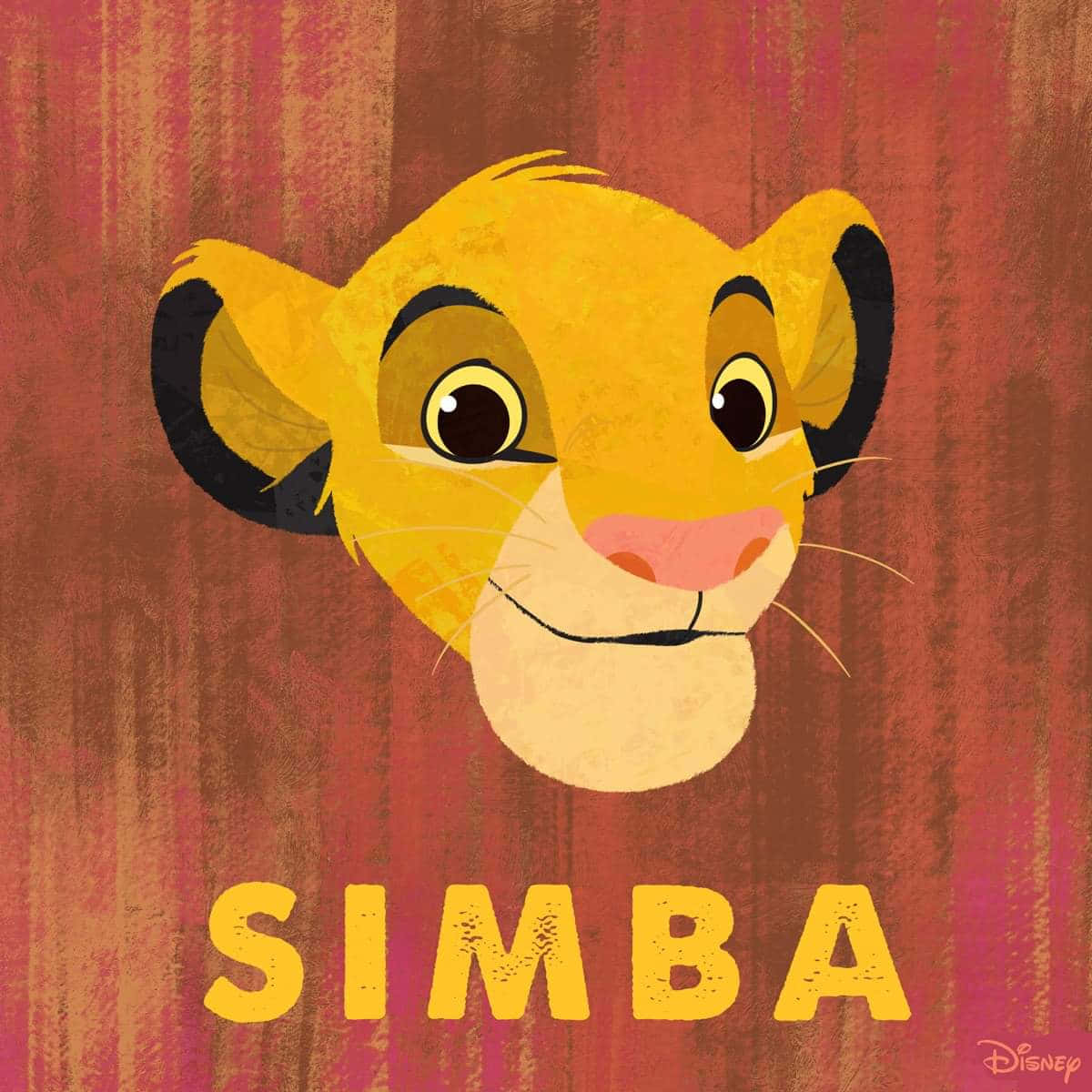 Cute Lion King Character Simba Heart Wallpaper