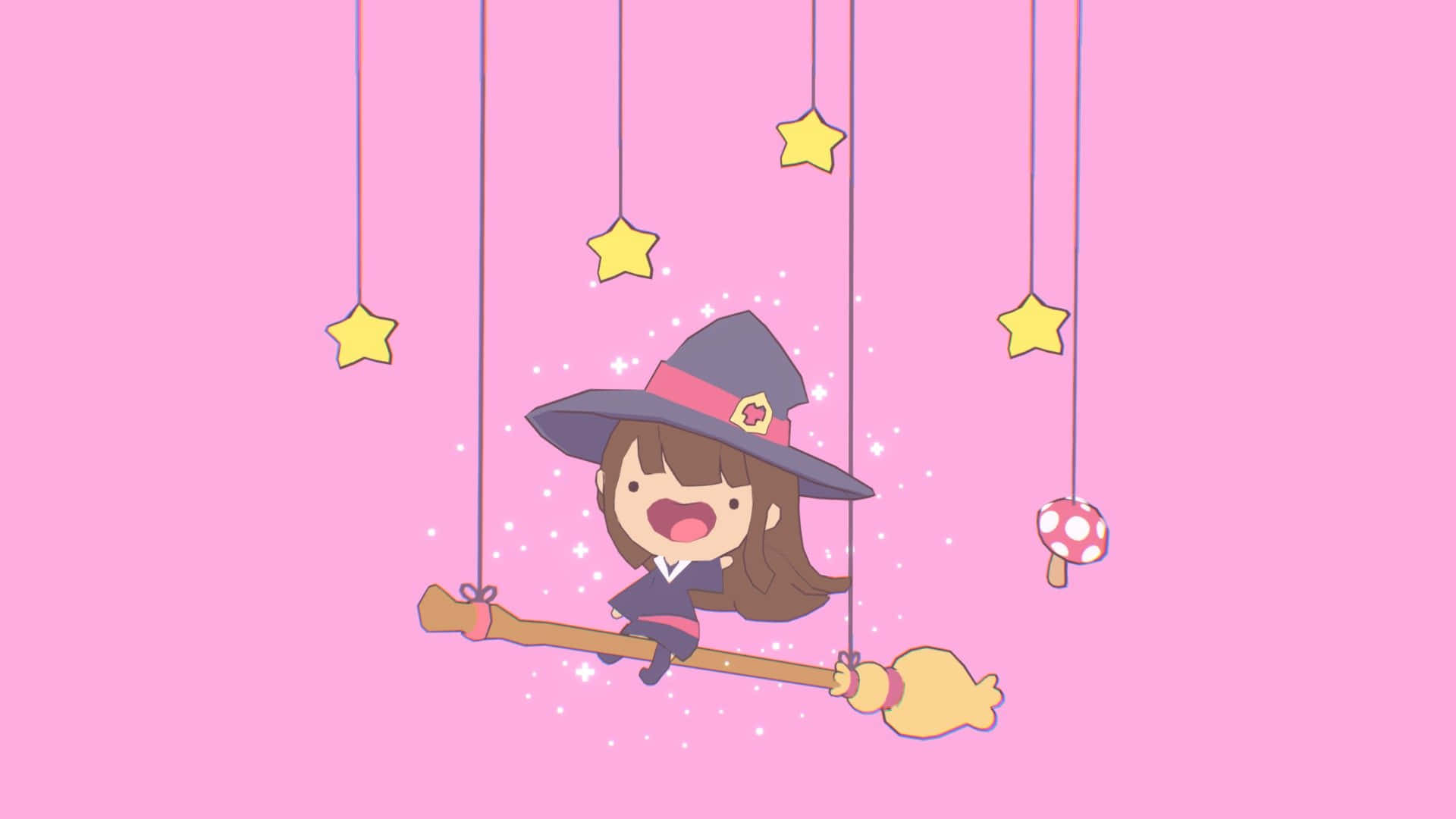 Cute Little Witch Academia Chibi Drawing Wallpaper