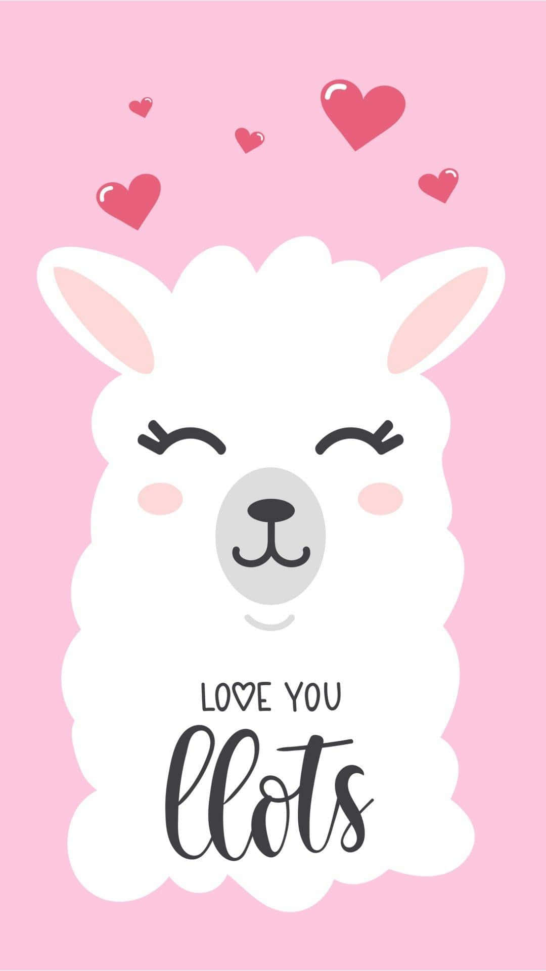 A Cute Llama With The Words Love You Lots On It Wallpaper