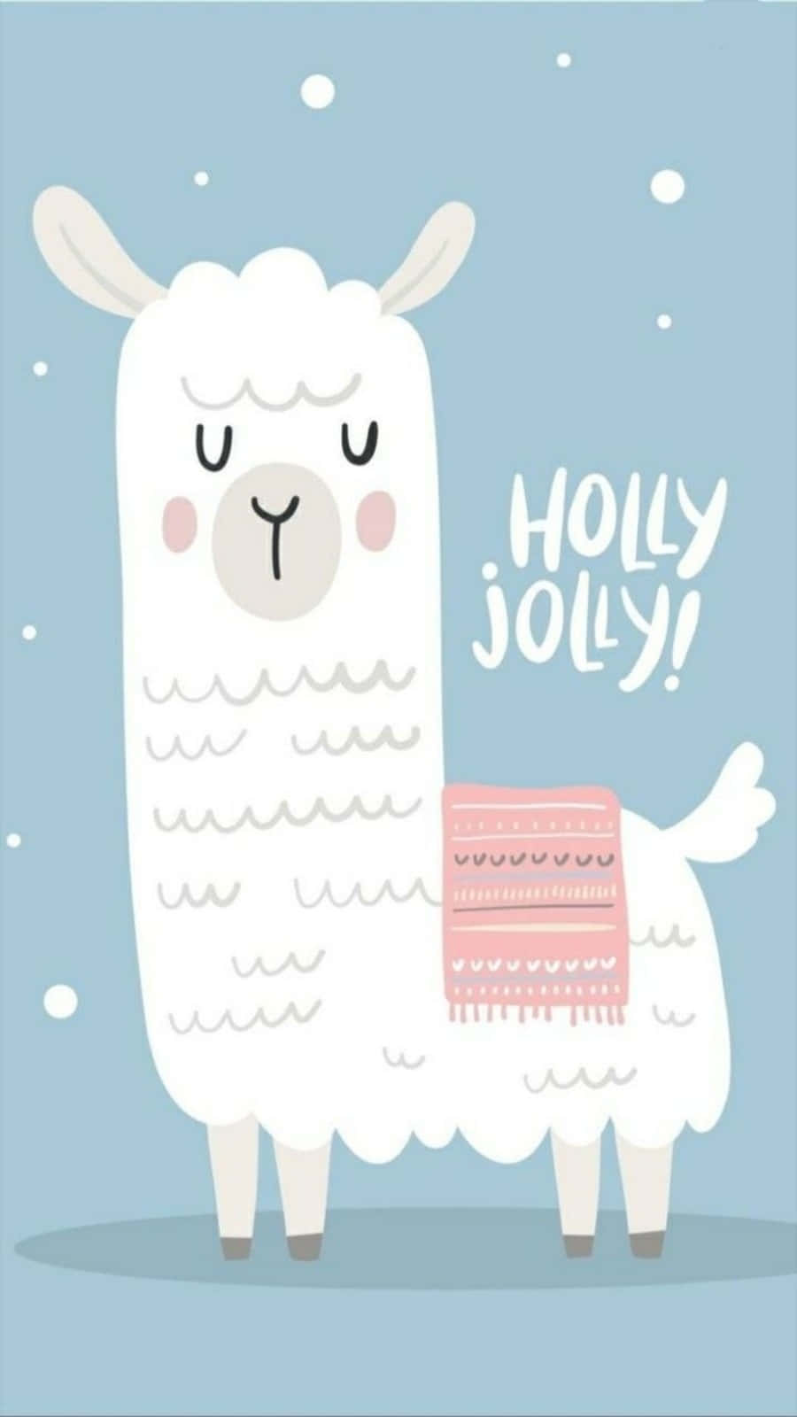 Sød Lama HollyJolly Multi-farvet Limited Edition Wallpaper