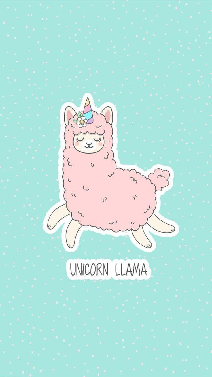 En unicorn lama sticker af sassy sassy Wallpaper