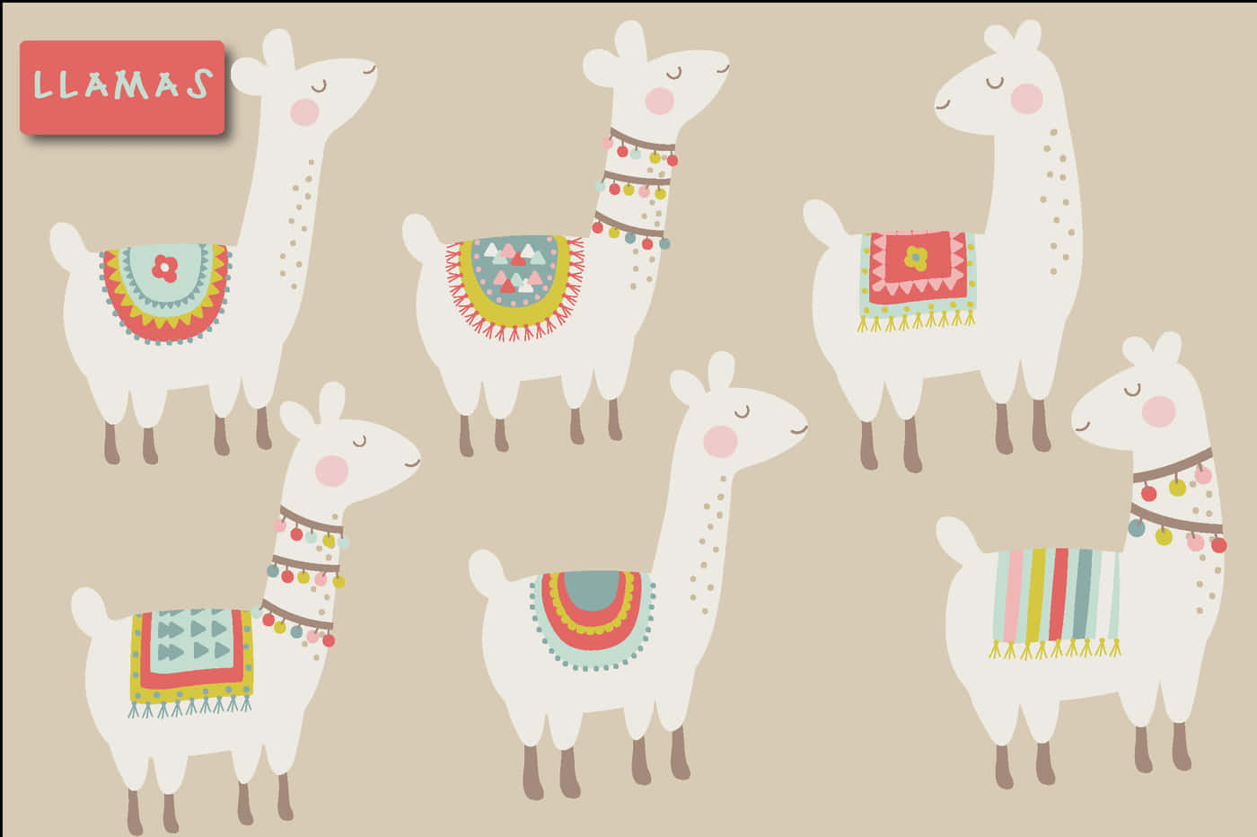 "Say hello to Cute Llama!" Wallpaper