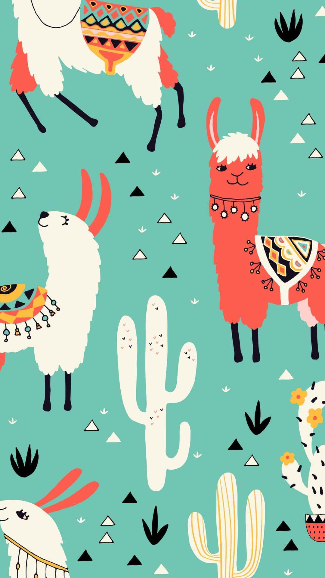"This cute llama is looking for a new friend!" Wallpaper