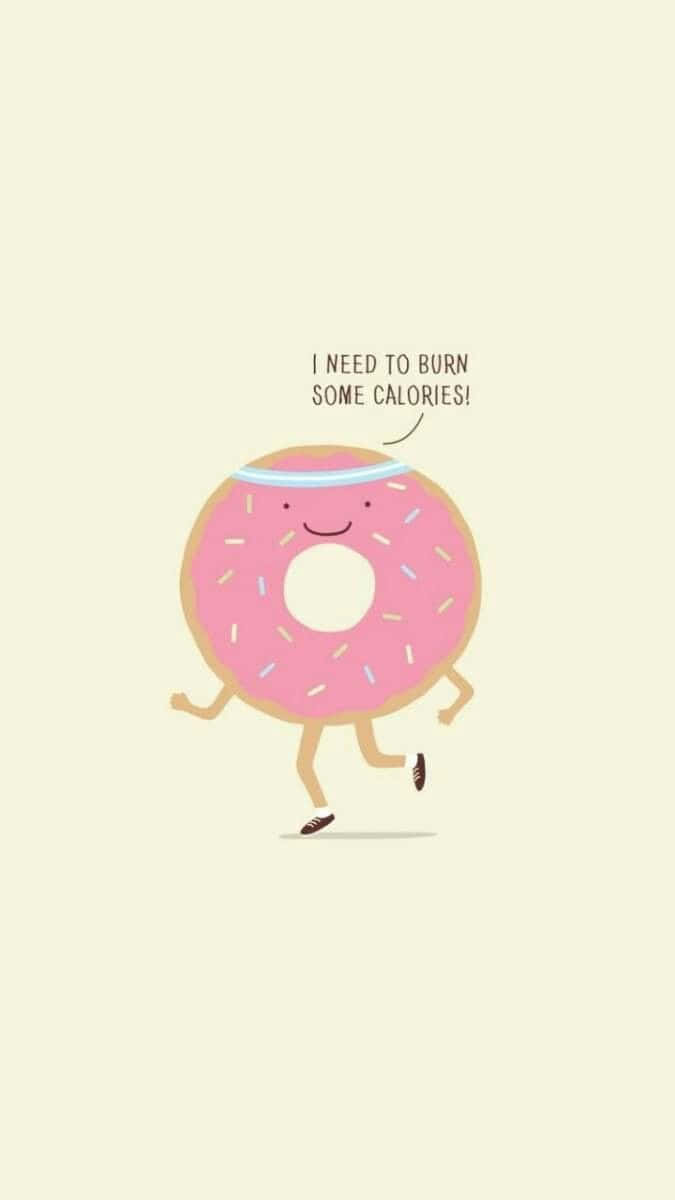 Sötlåsskärmsbild Av En Löpande Donut. Wallpaper
