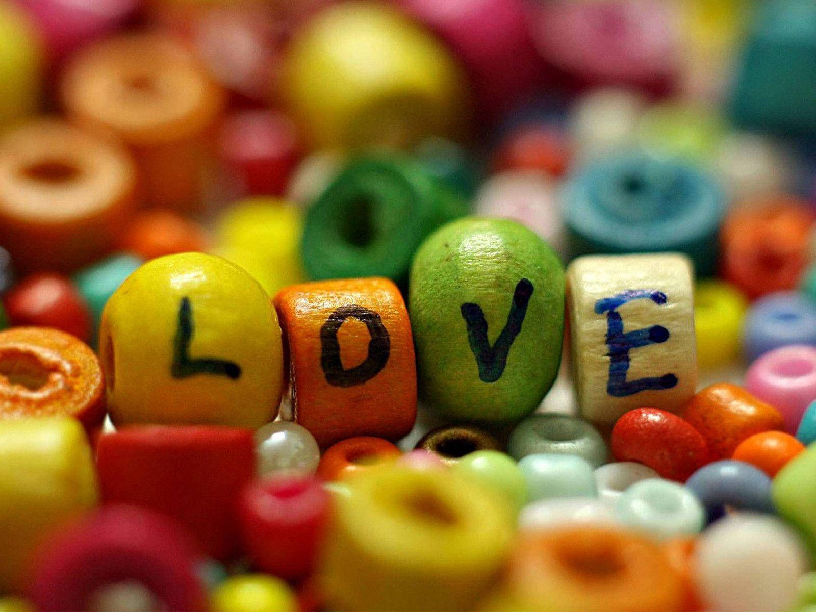 Cute Love Colorful Beads Wallpaper