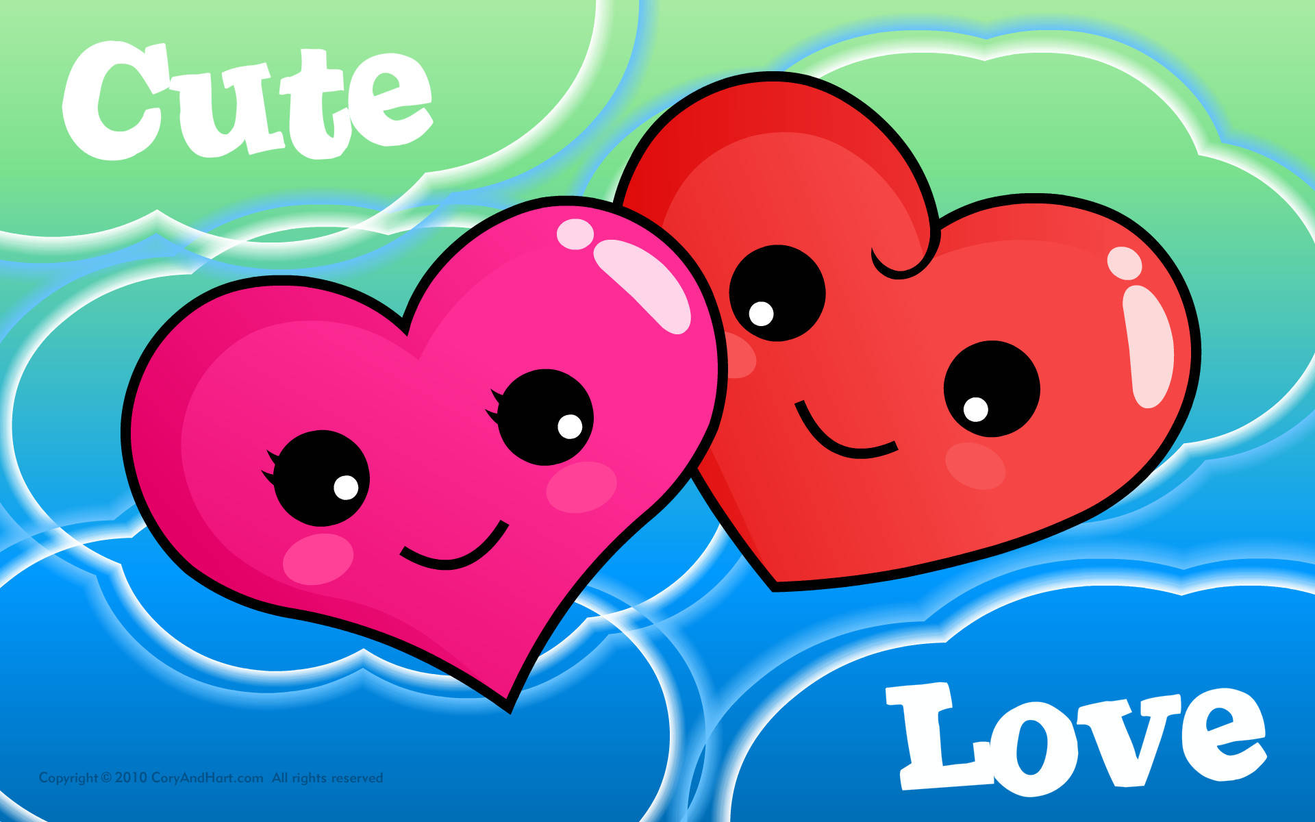 Cute Love Happy Hearts Wallpaper
