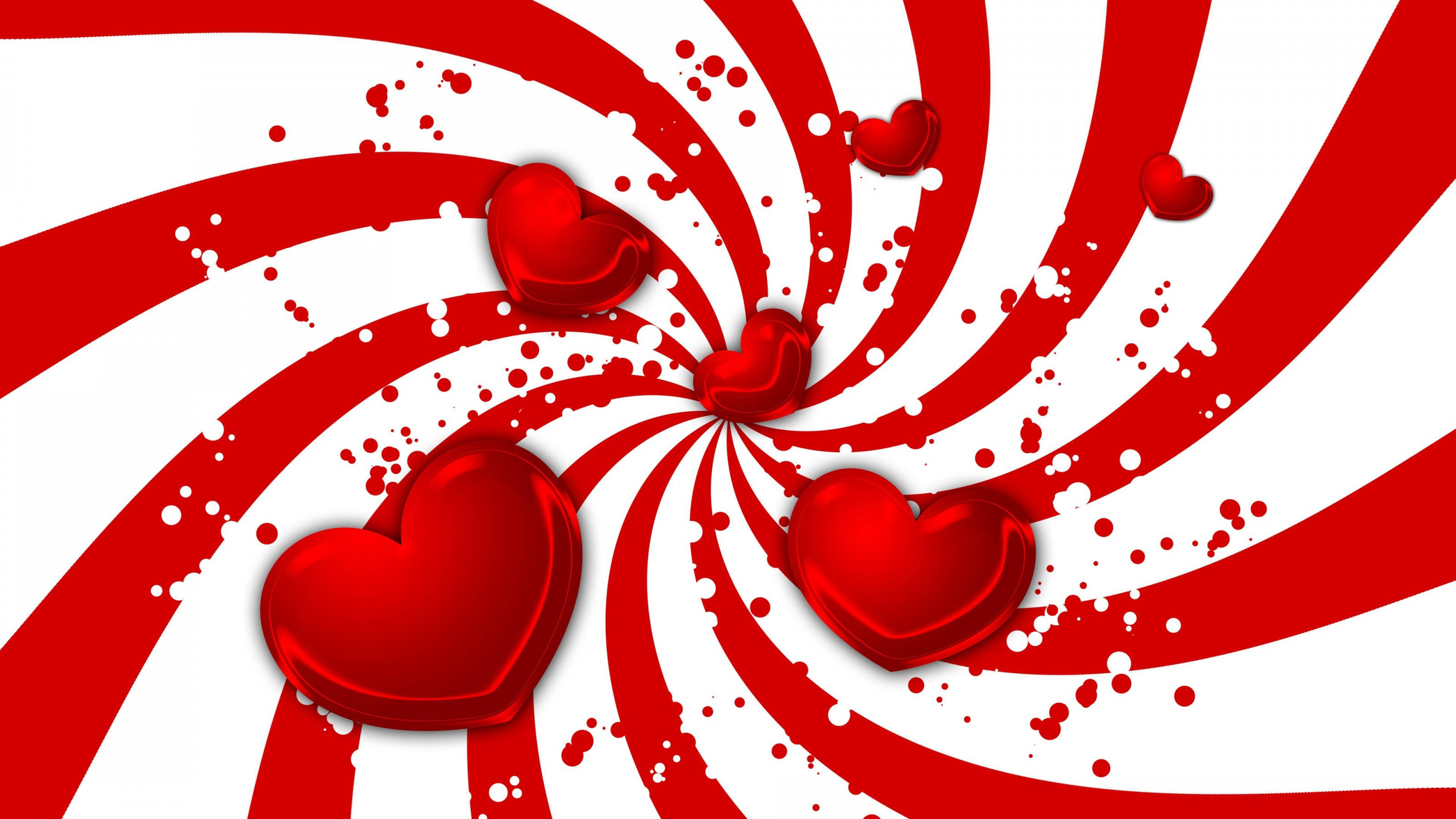 Cute Love Heart Whirlpool Wallpaper