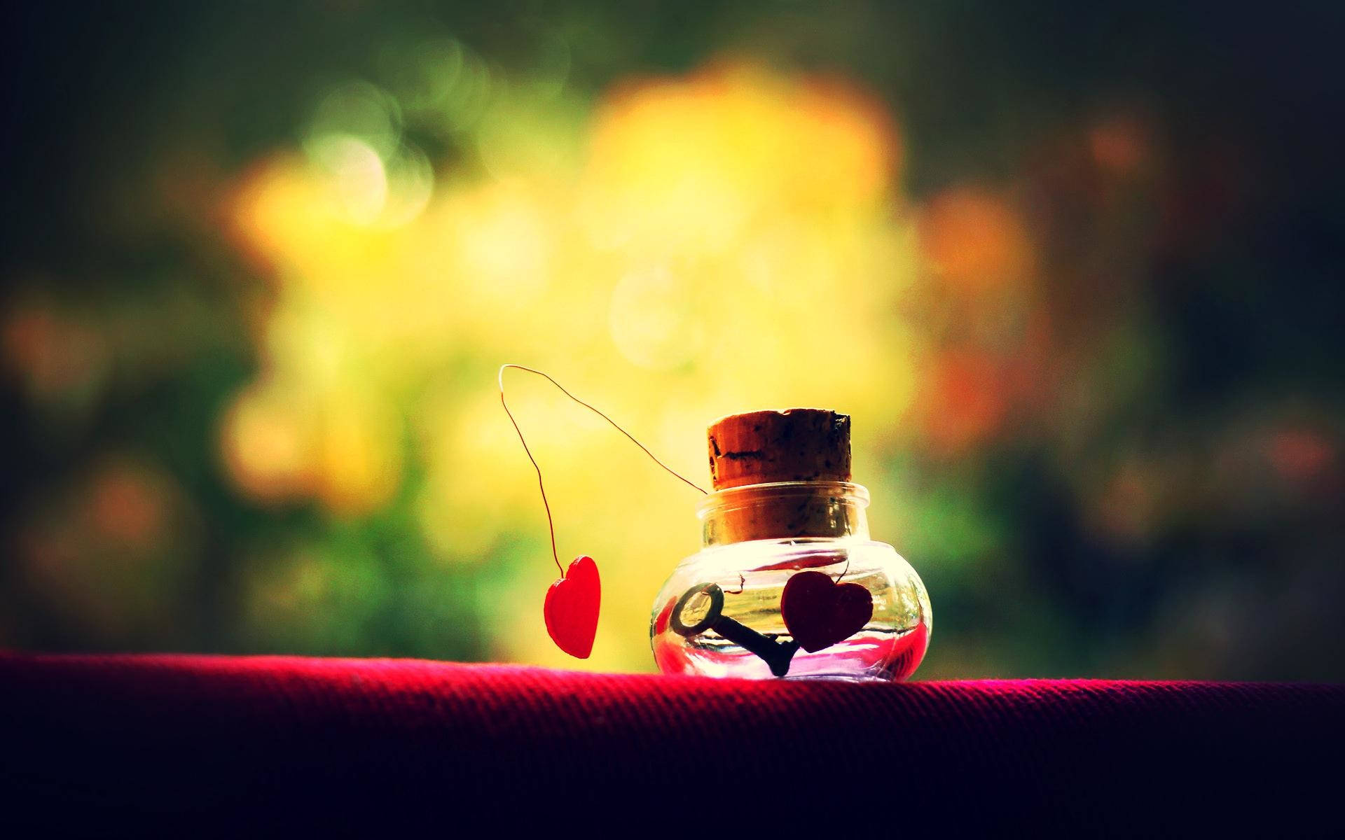 Cute Love Jar Of Hearts Wallpaper