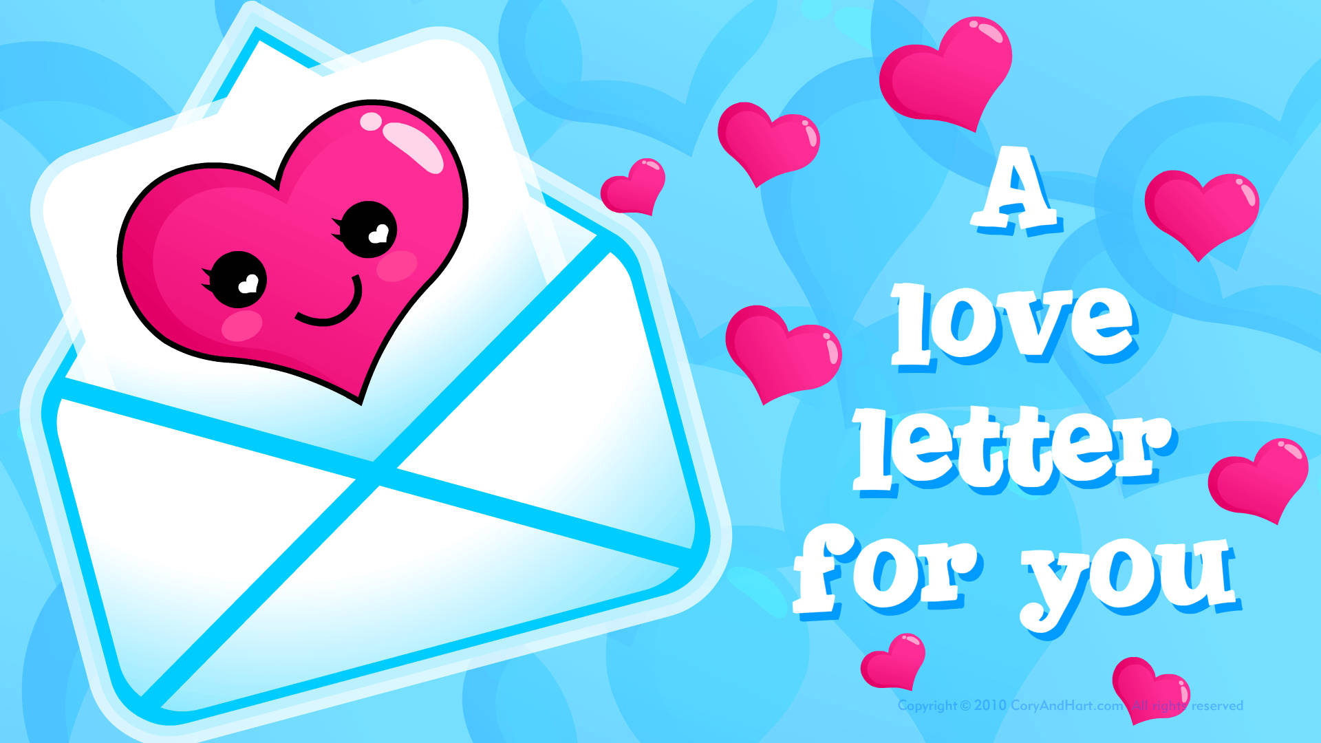 Cute Love Letter Hearts Wallpaper