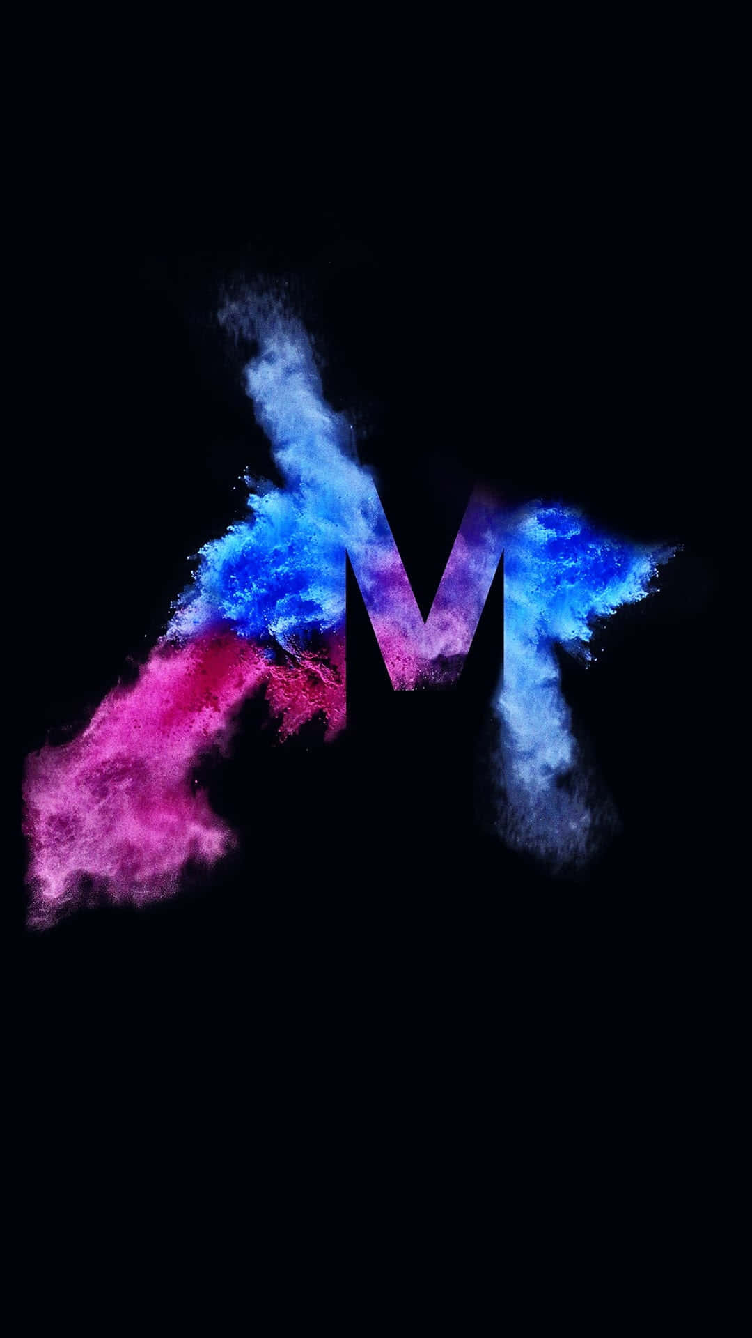 Et logo med blå og pink røg Wallpaper