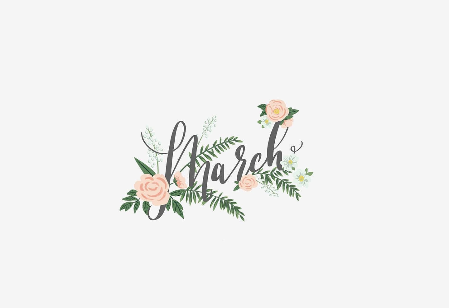 Floral Cute March Wallpaper
