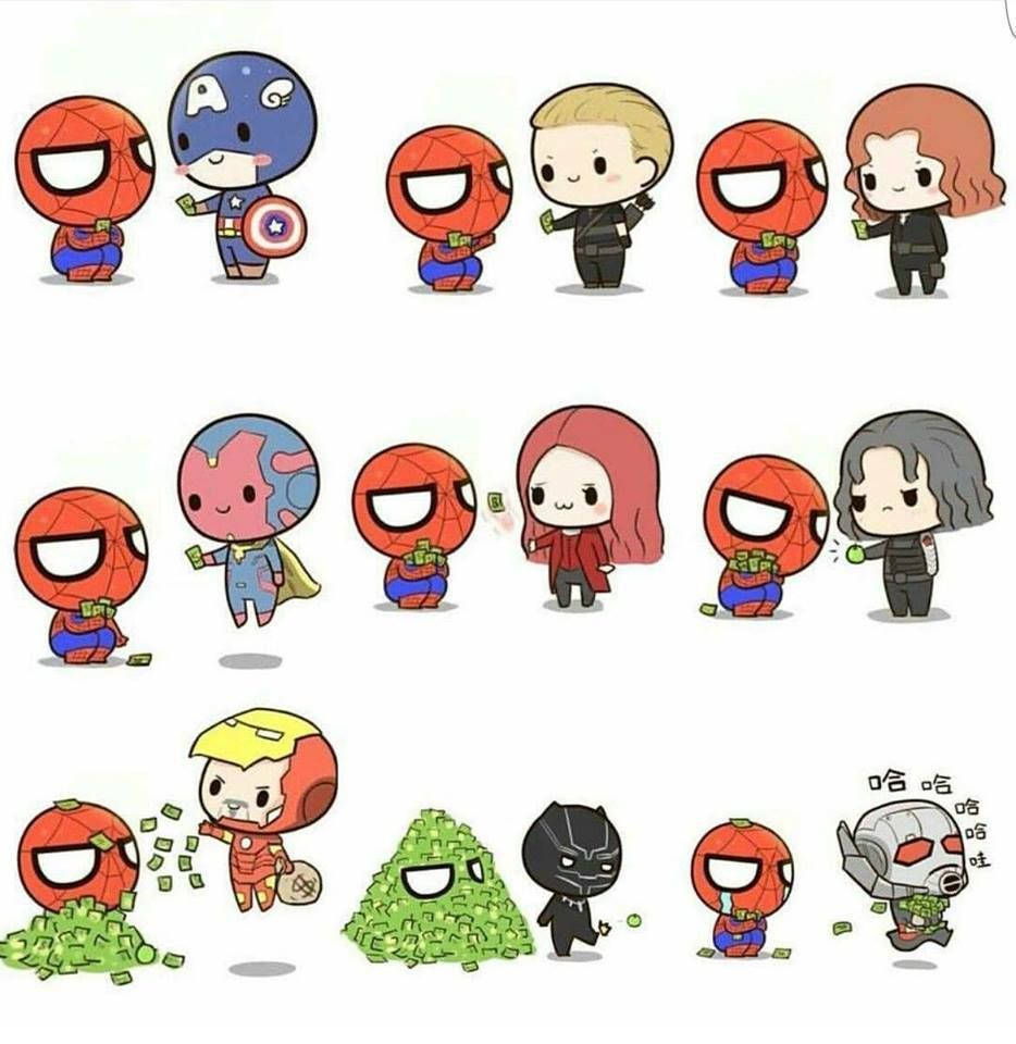 Marvel Your Day Away with Cute Superheroes Wallpaper