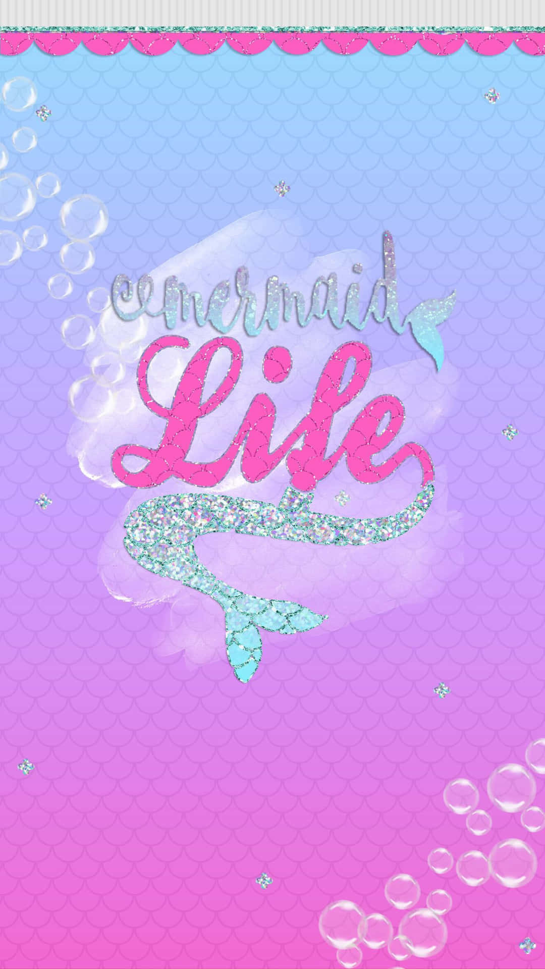 Cute Mermaid Life Pink Color Wallpaper