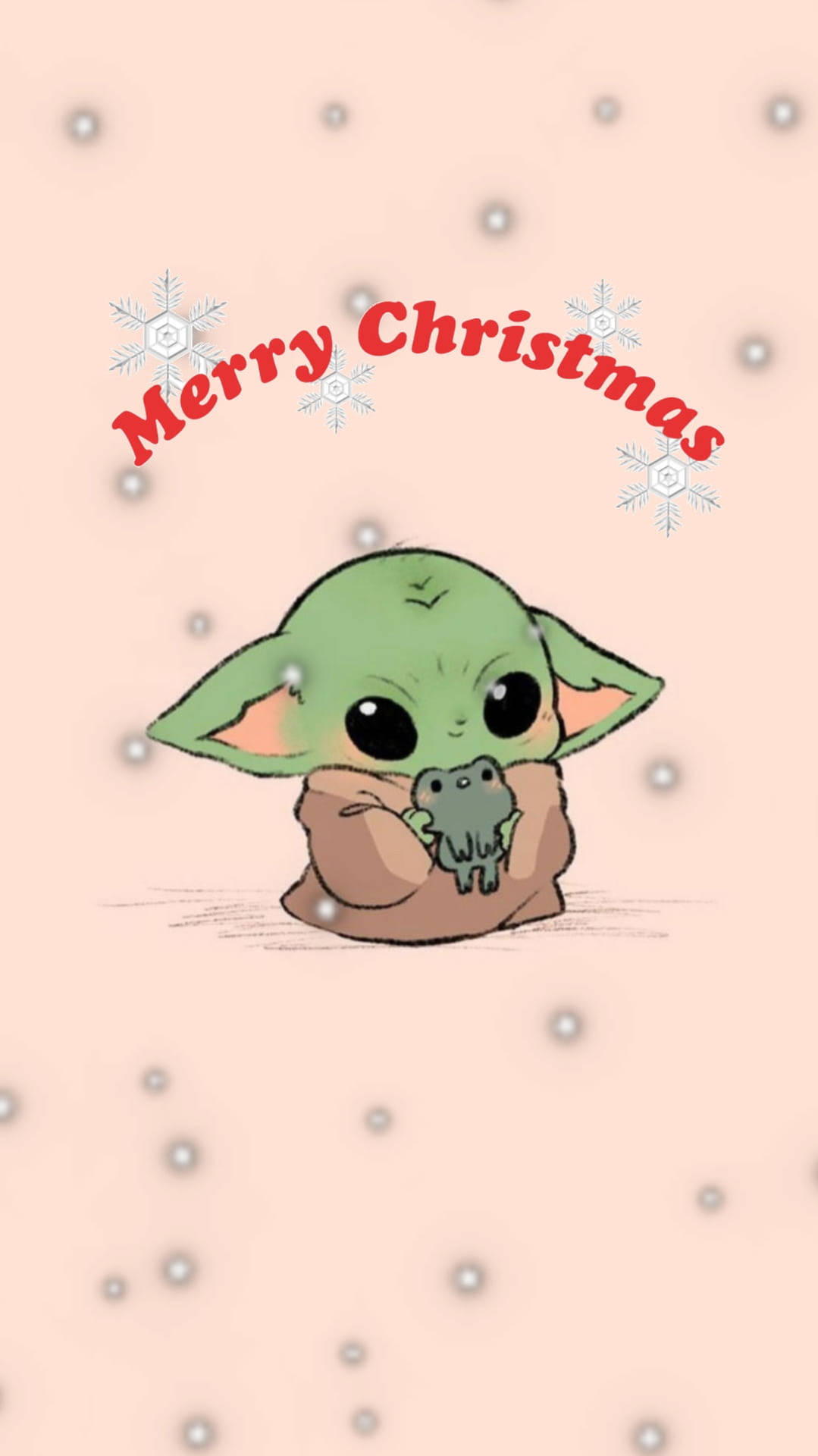 Carino Buon Natale Baby Yoda Sfondo