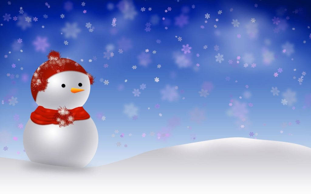 Cute Merry Christmas Snowman Wallpaper