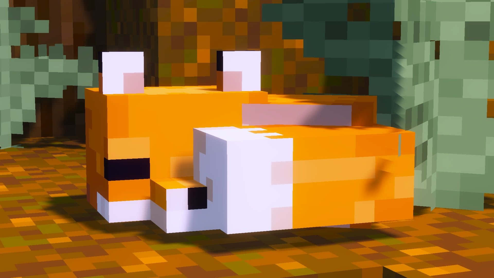 Cute Minecraft Fox Tail Background