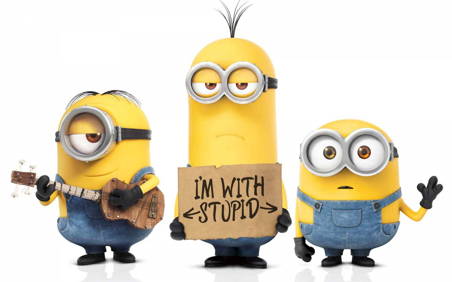 Cute Minion Kevin With Dave And Bob Wallpaper